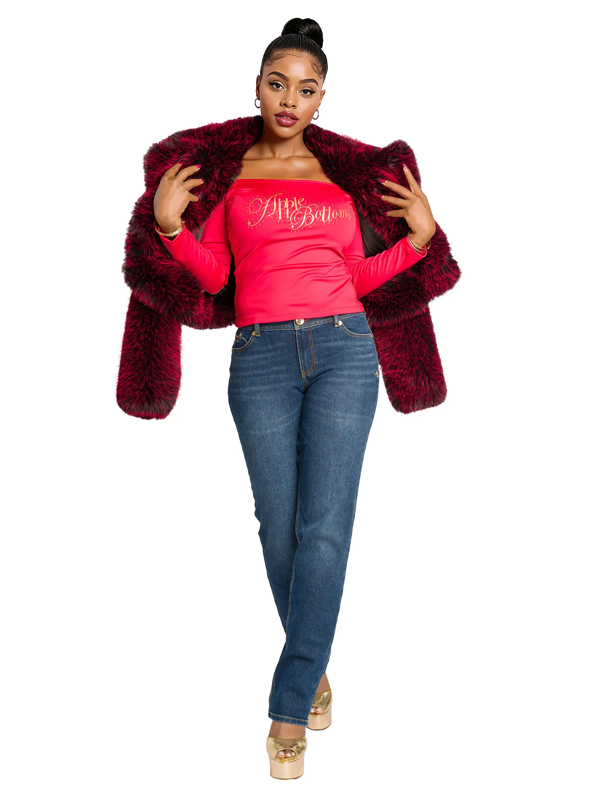 Y2K Fur Jacket - Red Delicious - Image 10